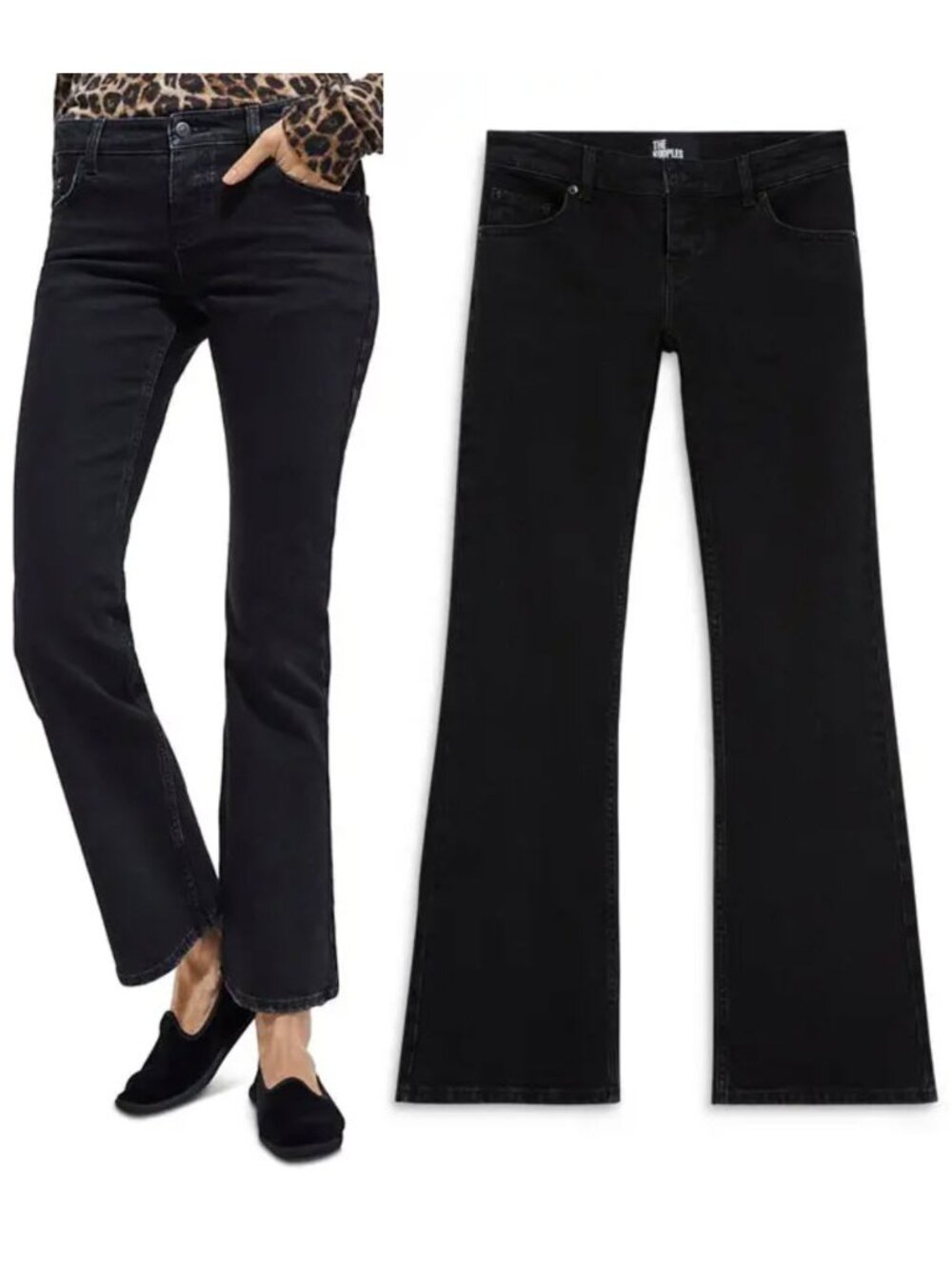 The Kooples Black Bootcut Jeans Low Rise Denim Size 28